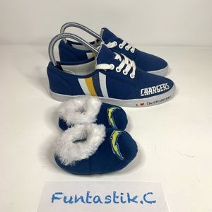 Chargers The Bradford Exchange NFL Womens Sz 6.5 & Mini Collectible shoes BUNDLE
